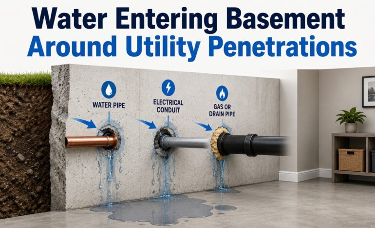 Water Coming In Around Pipes in Your Basement? Sealing Utility Penetrations