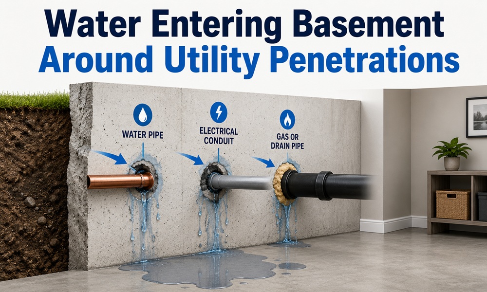 Water Coming In Around Pipes in Your Basement? Sealing Utility Penetrations